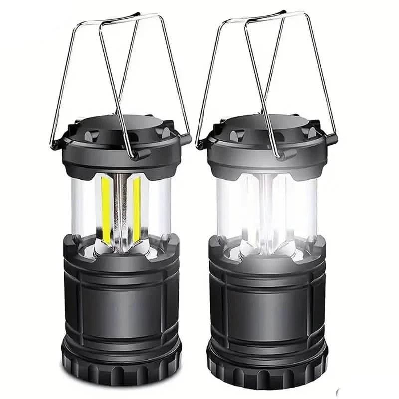 2PCS LED Camping Lantern Portable Collapsible Emergency Battery Powered Light