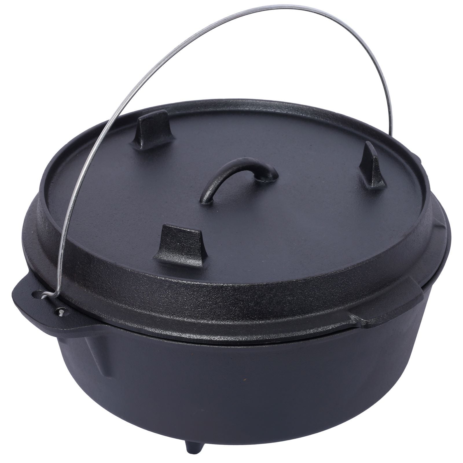 Outdoor Camping Deep Pot for Cooking, Barbecue, and Baking Over Campfire with Leg Base