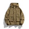 Outdoor Windproof Waterproof Hooded Jacket Loose Fit Workwear Style