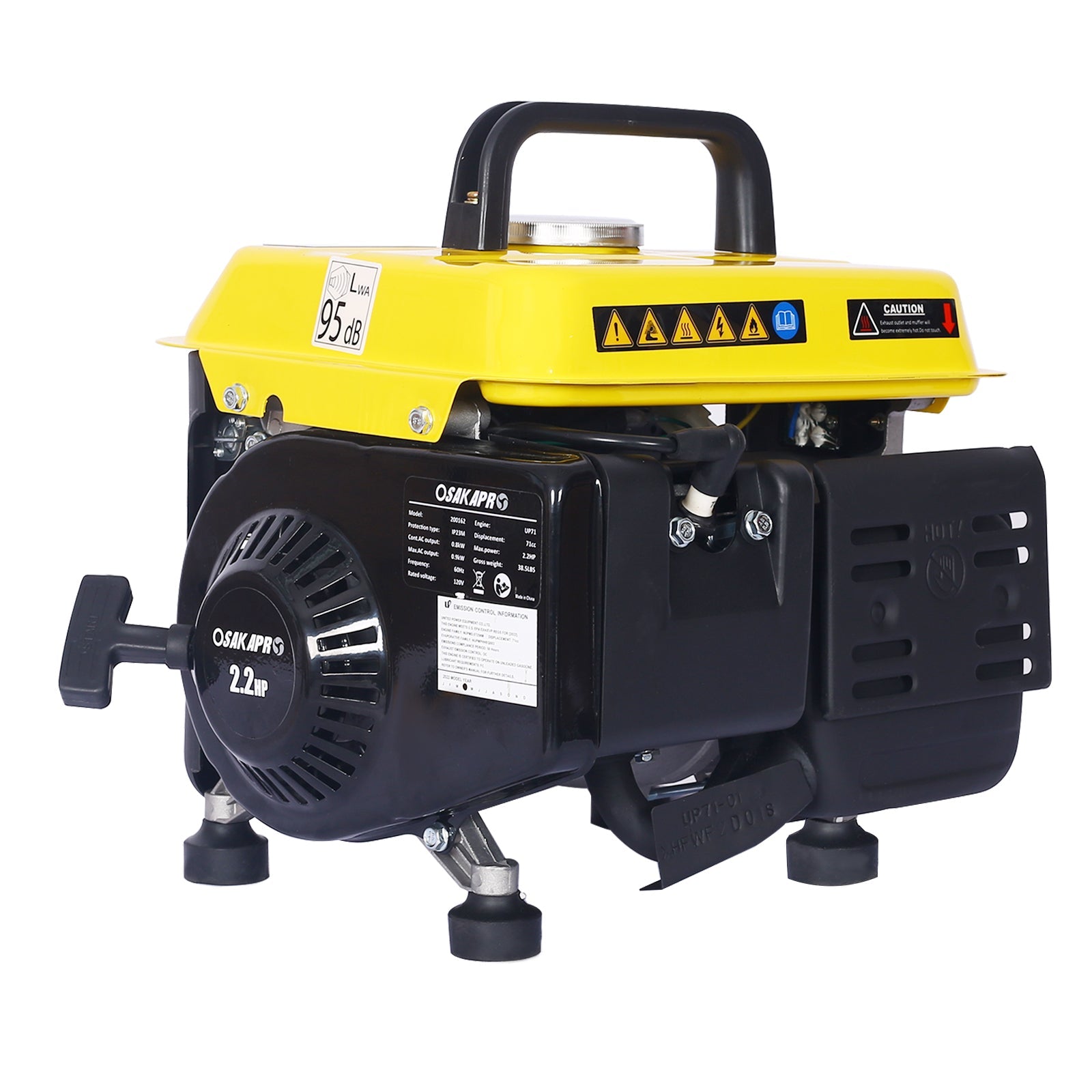 Portable Gas Generator Low Noise Steel Outdoor Home Backup Power