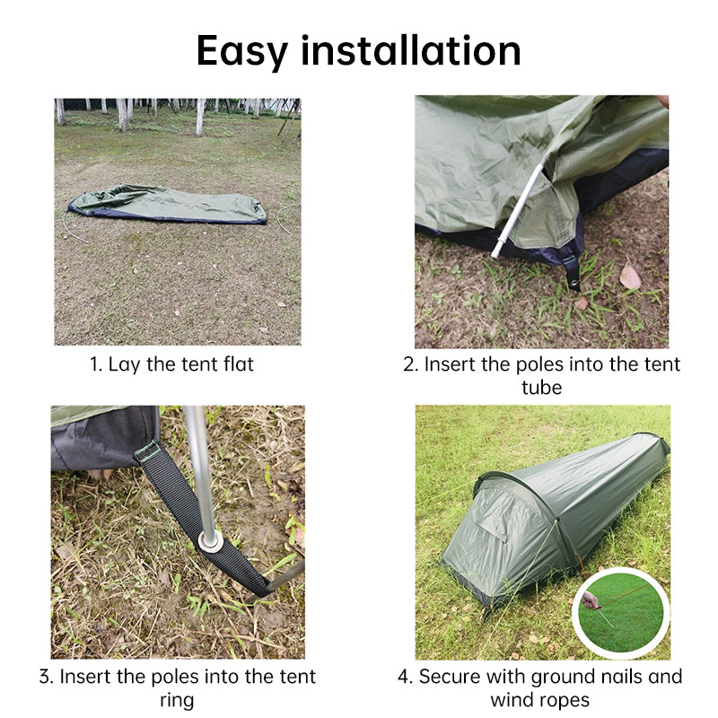 Lightweight Single Person Camping Tent Outdoor Hiking Travel Gear
