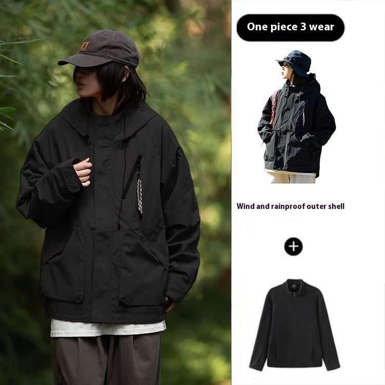 Mountainvalley23SS Outdoor Jacket Windproof Waterproof Hooded Unisex Hiking Coat