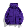 Outdoor Windproof Waterproof Hooded Jacket Loose Fit Workwear Style