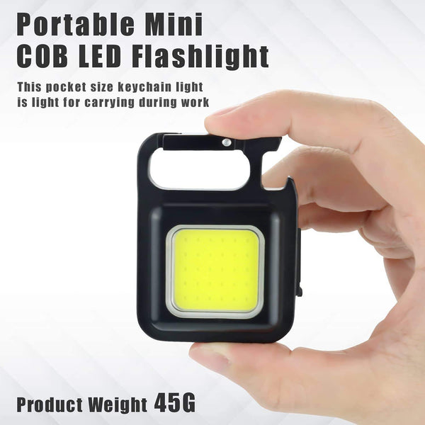 Mini COB Work Light Type C Rechargeable Magnetic Keychain Lamp