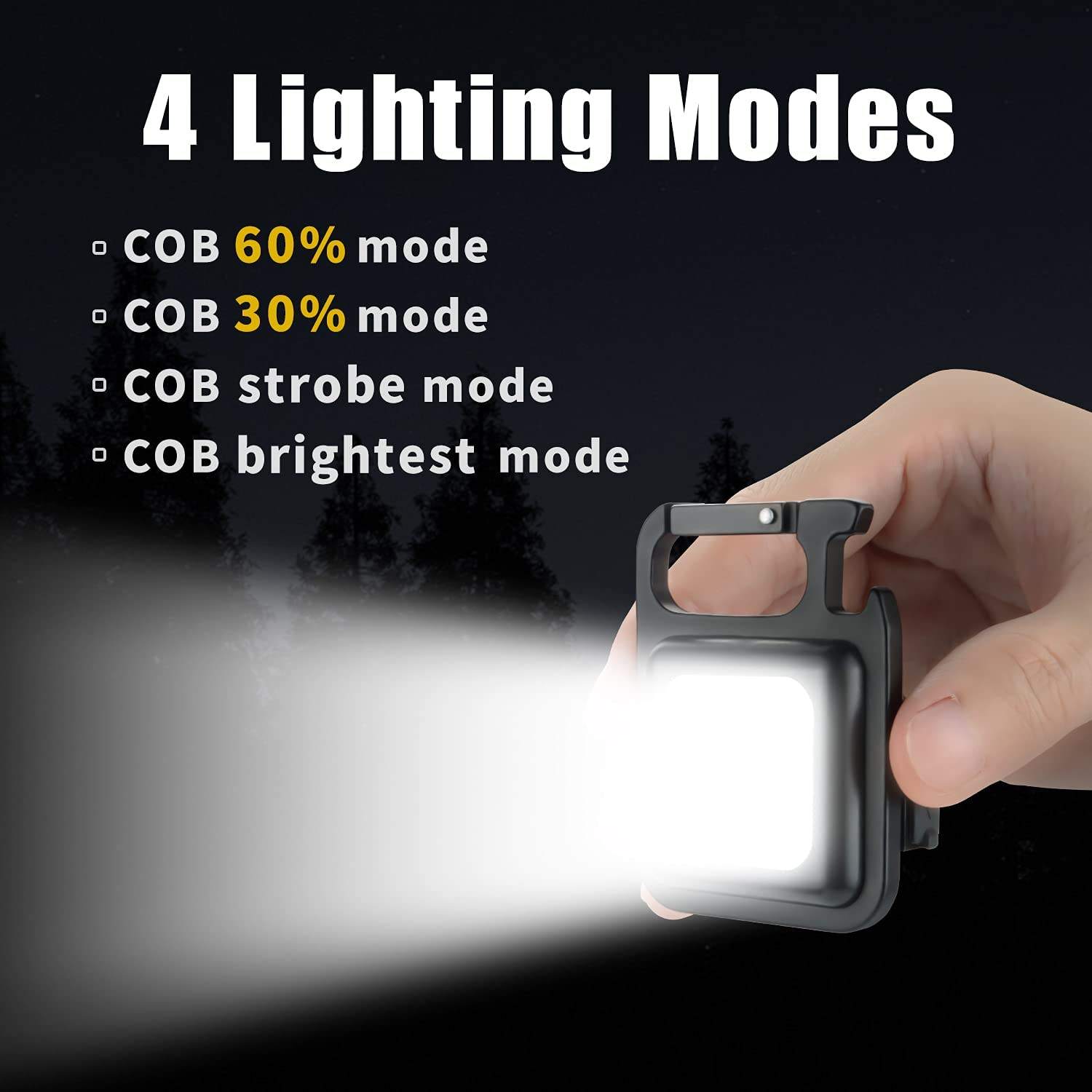 Mini COB Work Light Type C Rechargeable Magnetic Keychain Lamp
