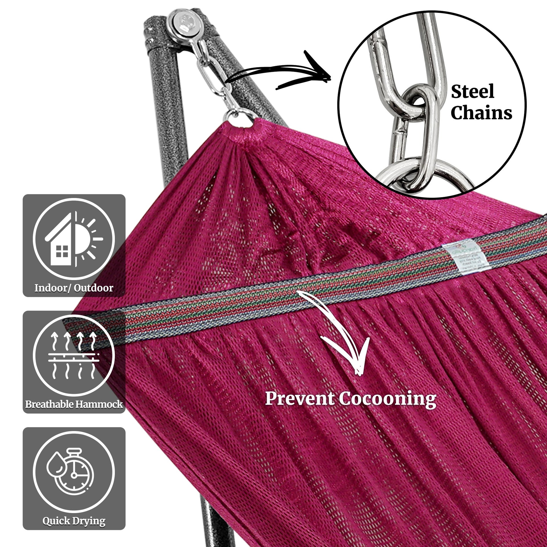 Universal Hammock With Stand Medium Size Outdoor Relaxation