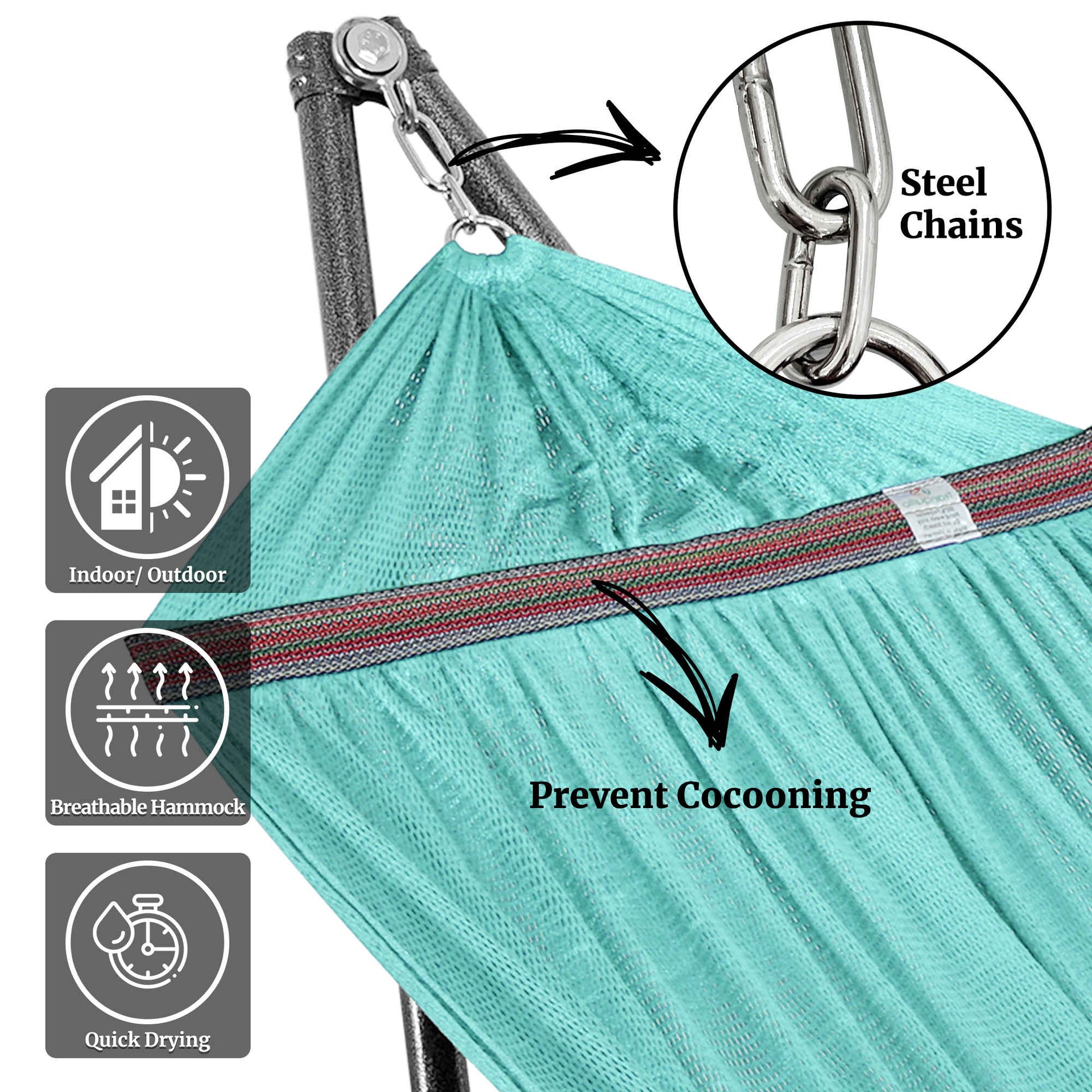 Universal Hammock With Stand Medium Size Outdoor Relaxation