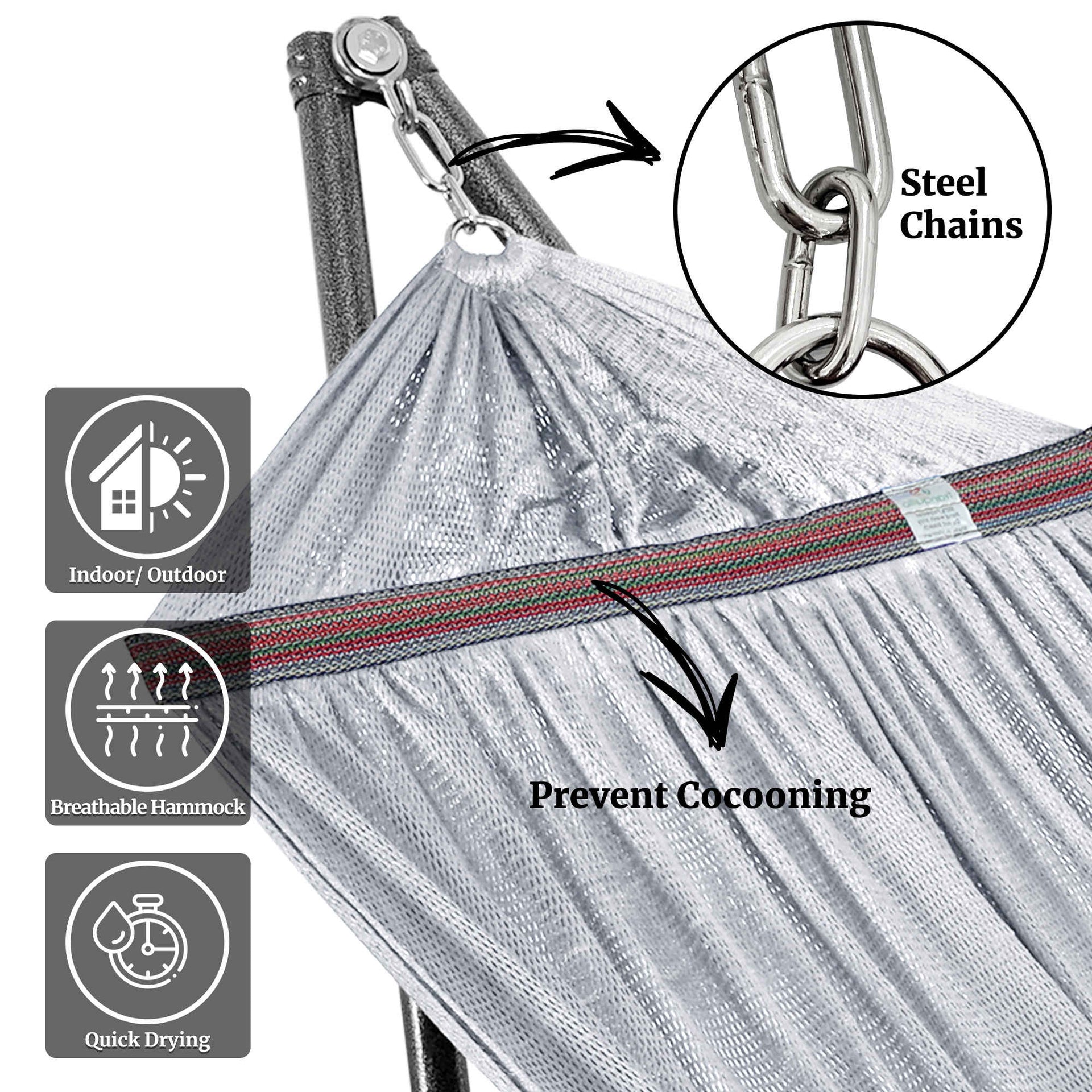 Universal Hammock With Stand Medium Size Outdoor Relaxation
