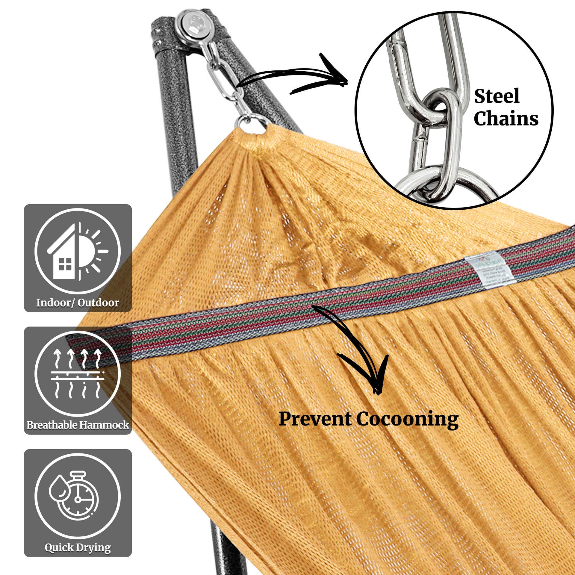 Universal Hammock With Stand Medium Size Outdoor Relaxation