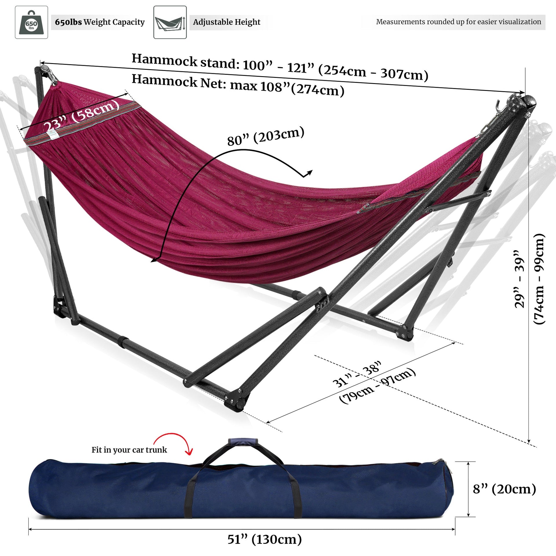 Universal Hammock With Stand Medium Size Outdoor Relaxation