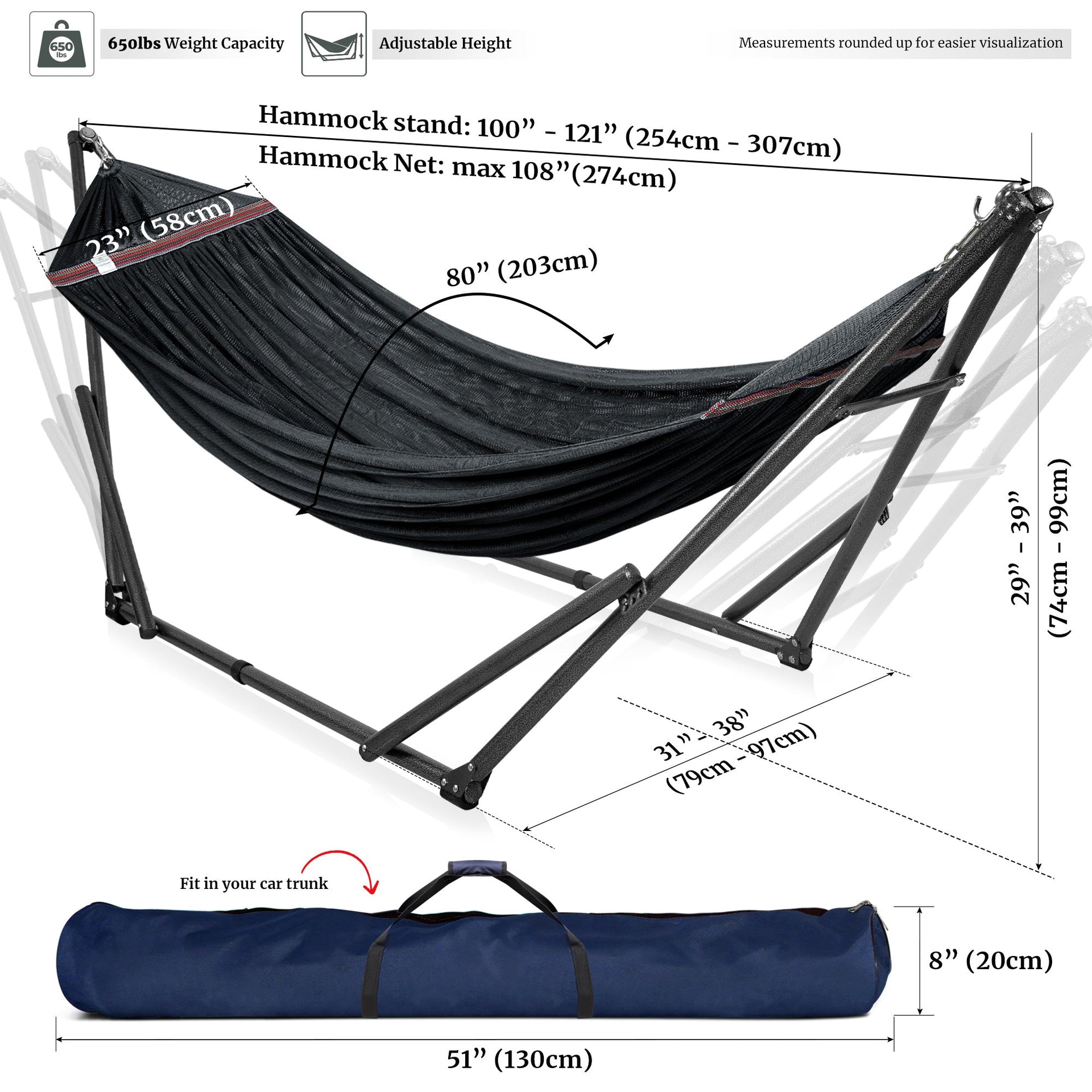 Universal Hammock With Stand Medium Size Outdoor Relaxation