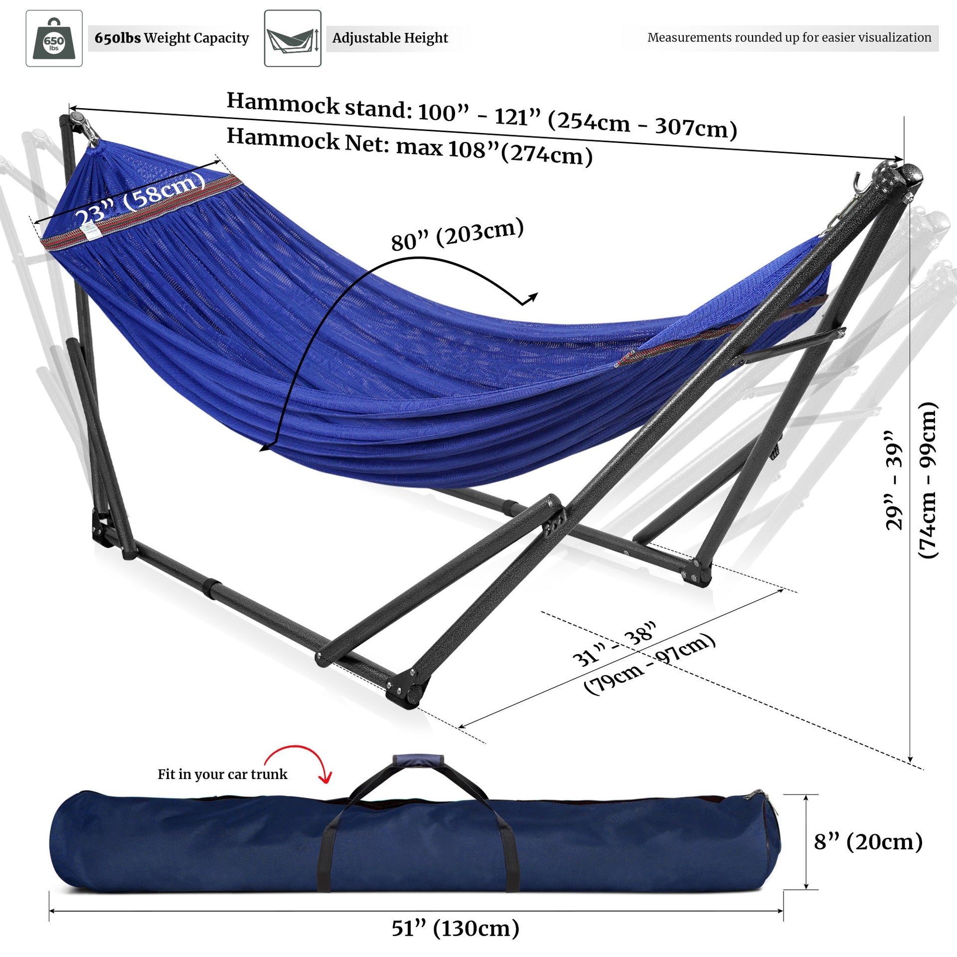 Universal Hammock With Stand Medium Size Outdoor Relaxation