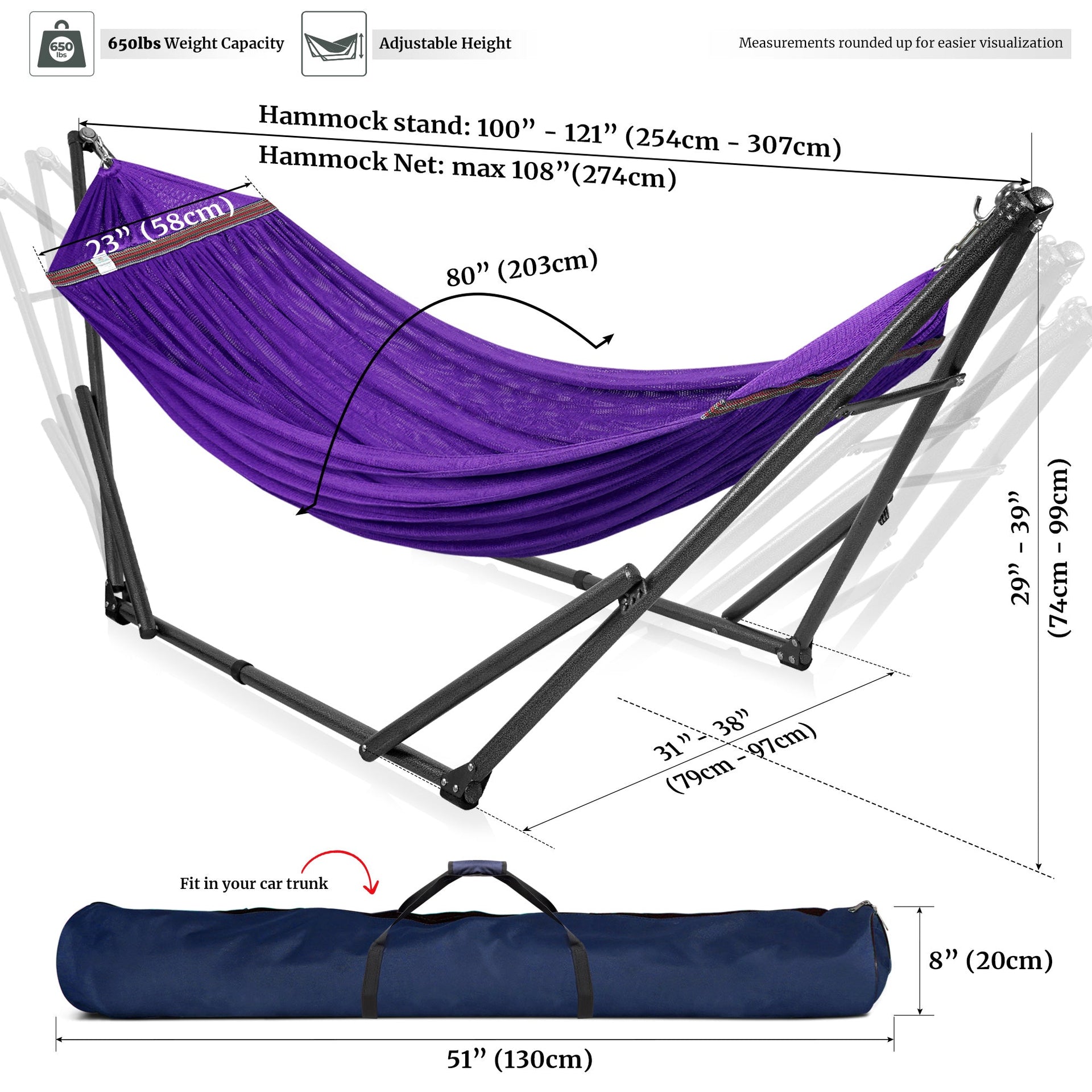 Universal Hammock With Stand Medium Size Outdoor Relaxation