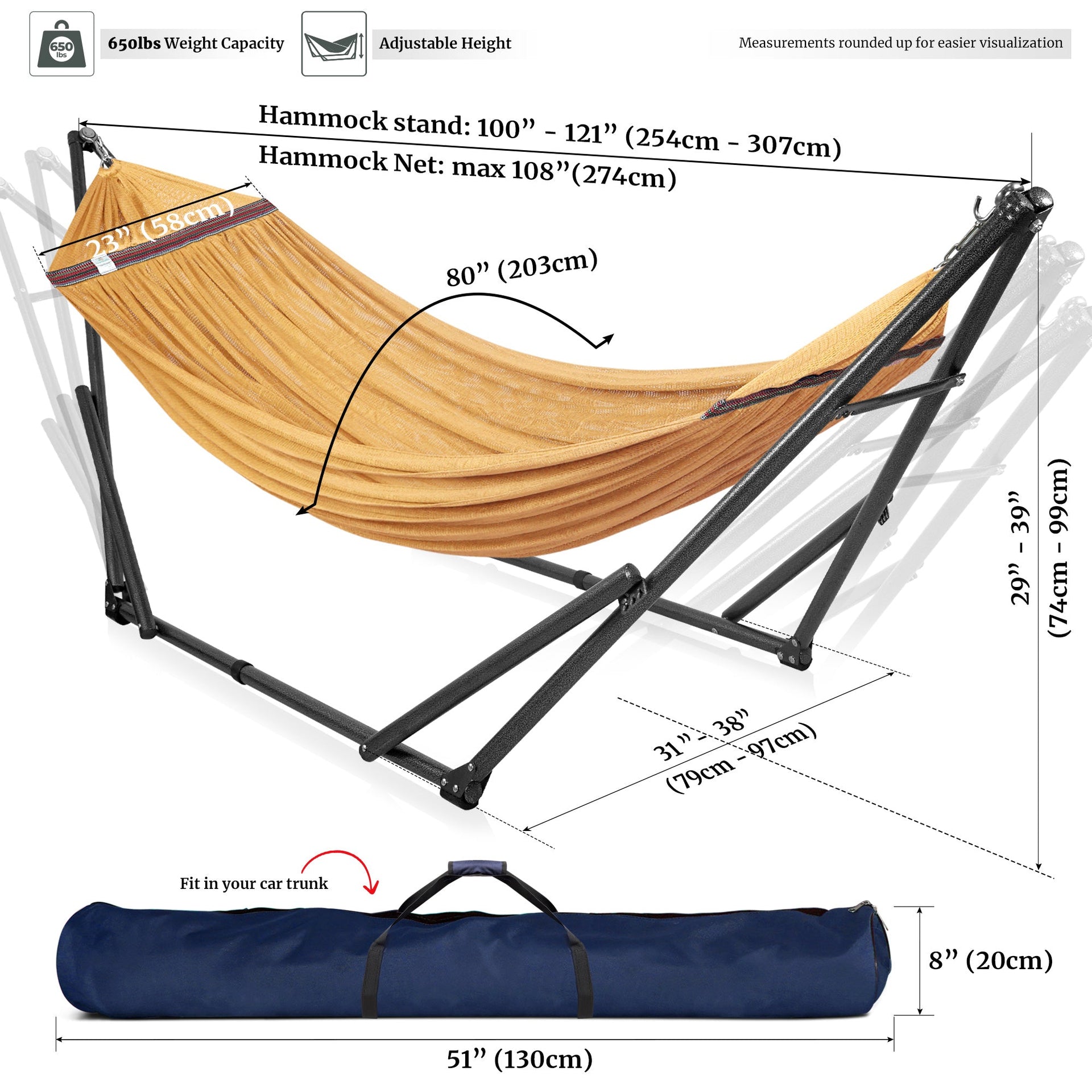 Universal Hammock With Stand Medium Size Outdoor Relaxation