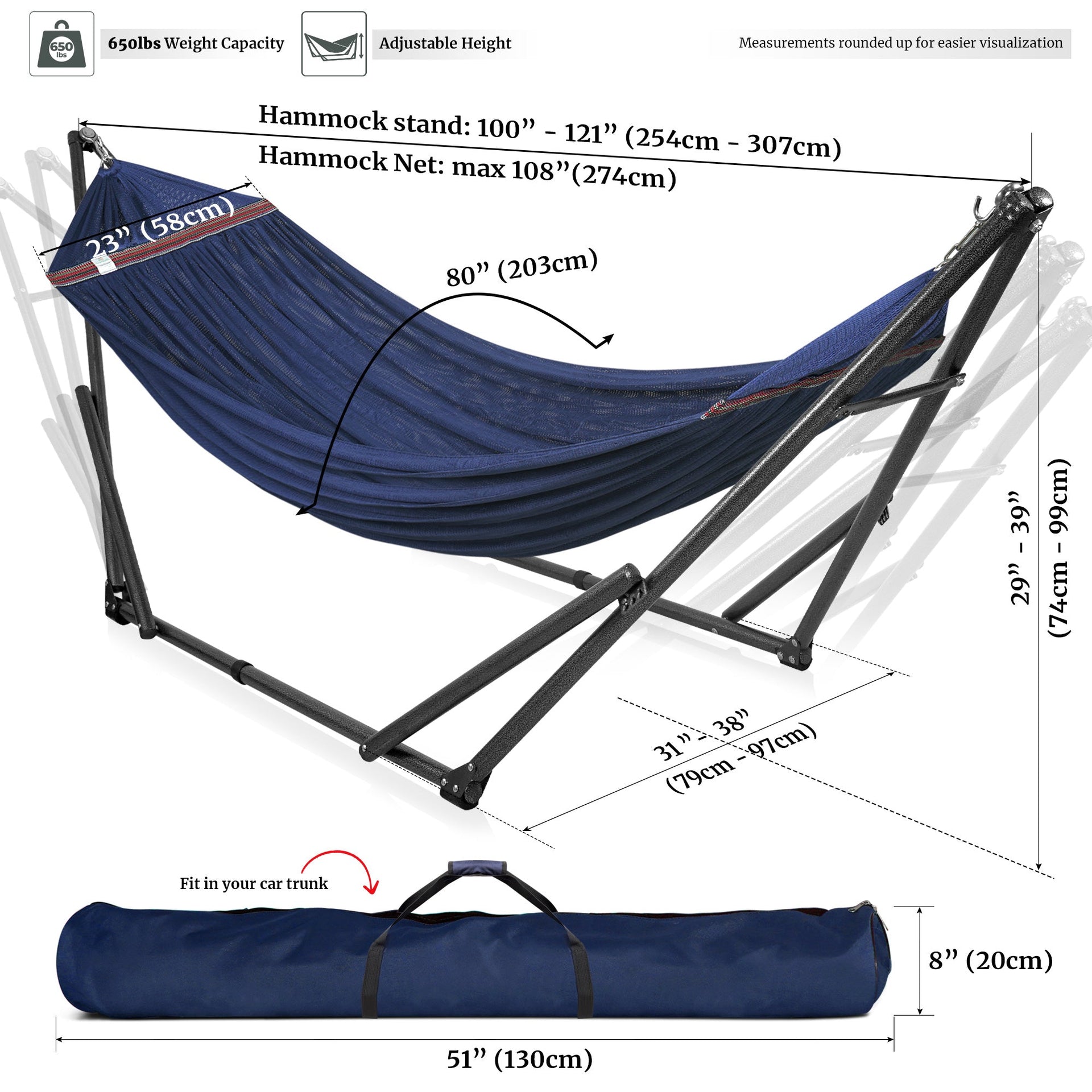 Universal Hammock With Stand Medium Size Outdoor Relaxation