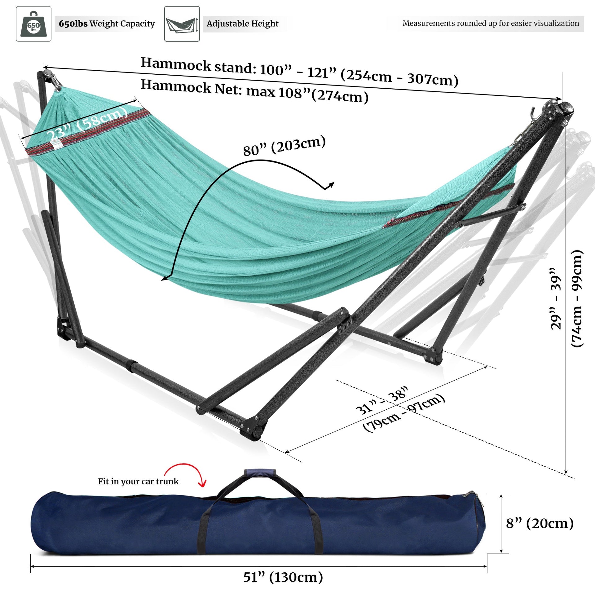 Universal Hammock With Stand Medium Size Outdoor Relaxation
