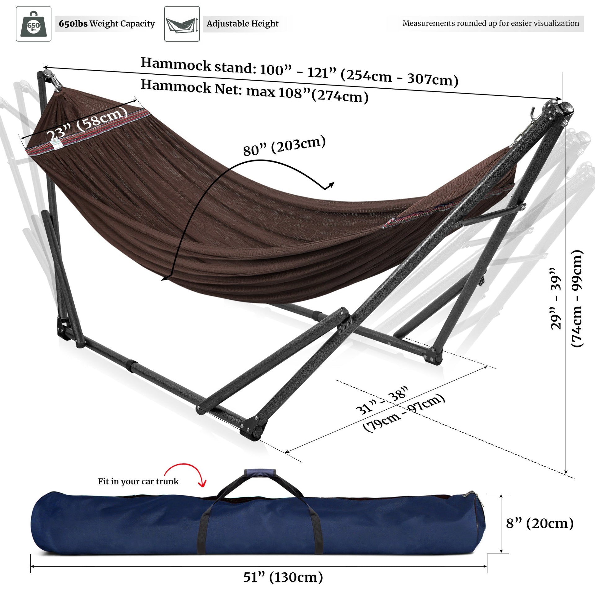 Universal Hammock With Stand Medium Size Outdoor Relaxation