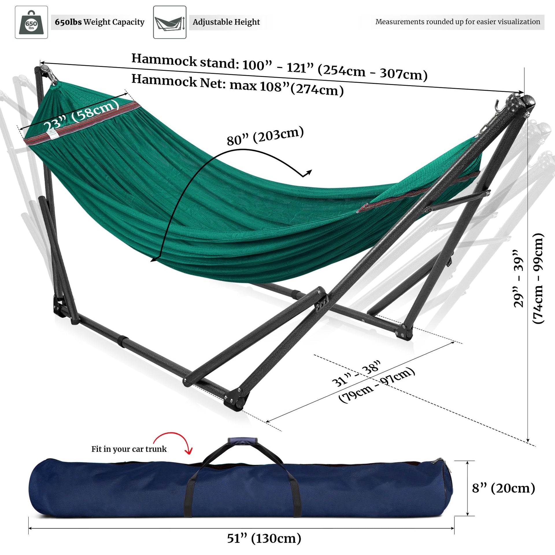 Universal Hammock With Stand Medium Size Outdoor Relaxation