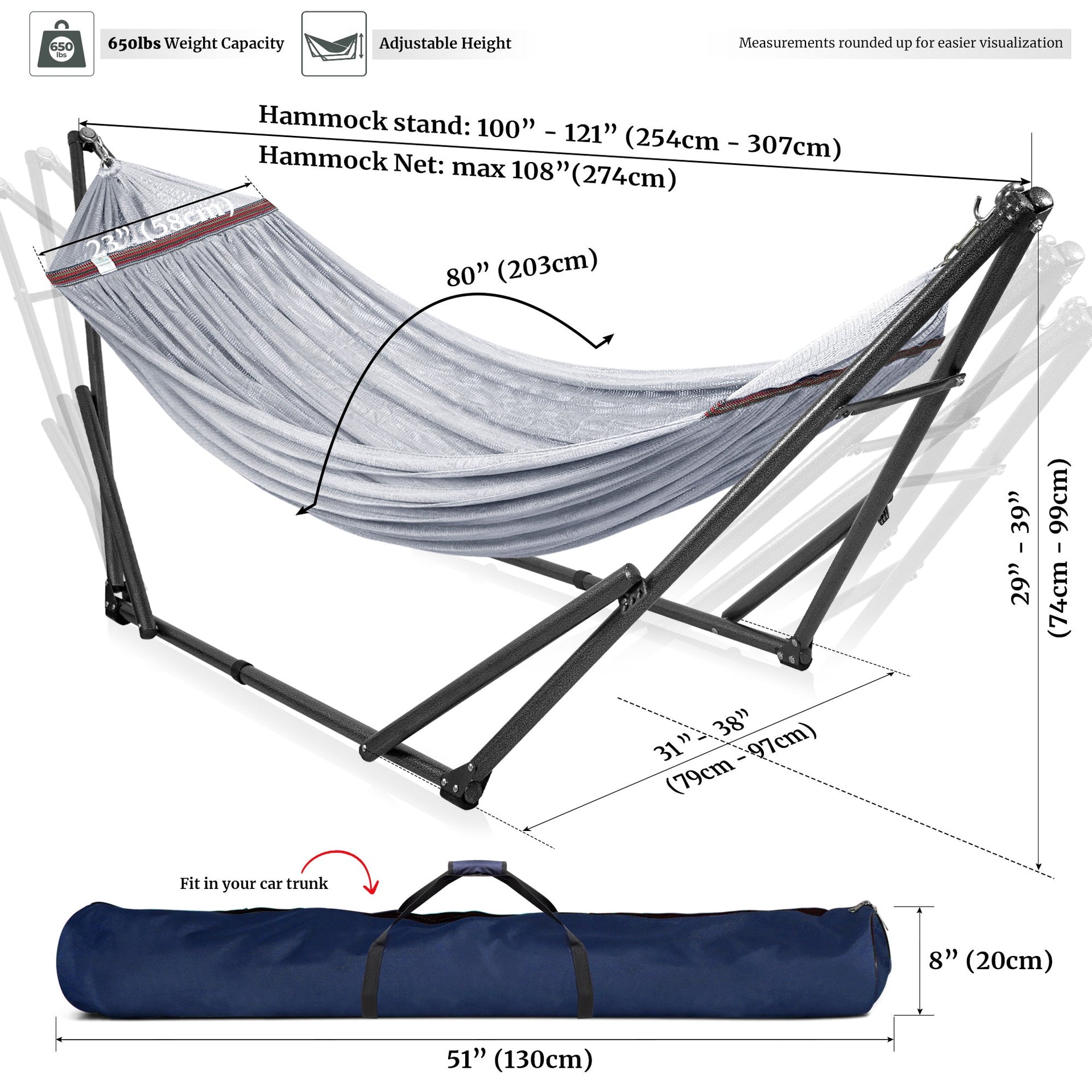 Universal Hammock With Stand Medium Size Outdoor Relaxation