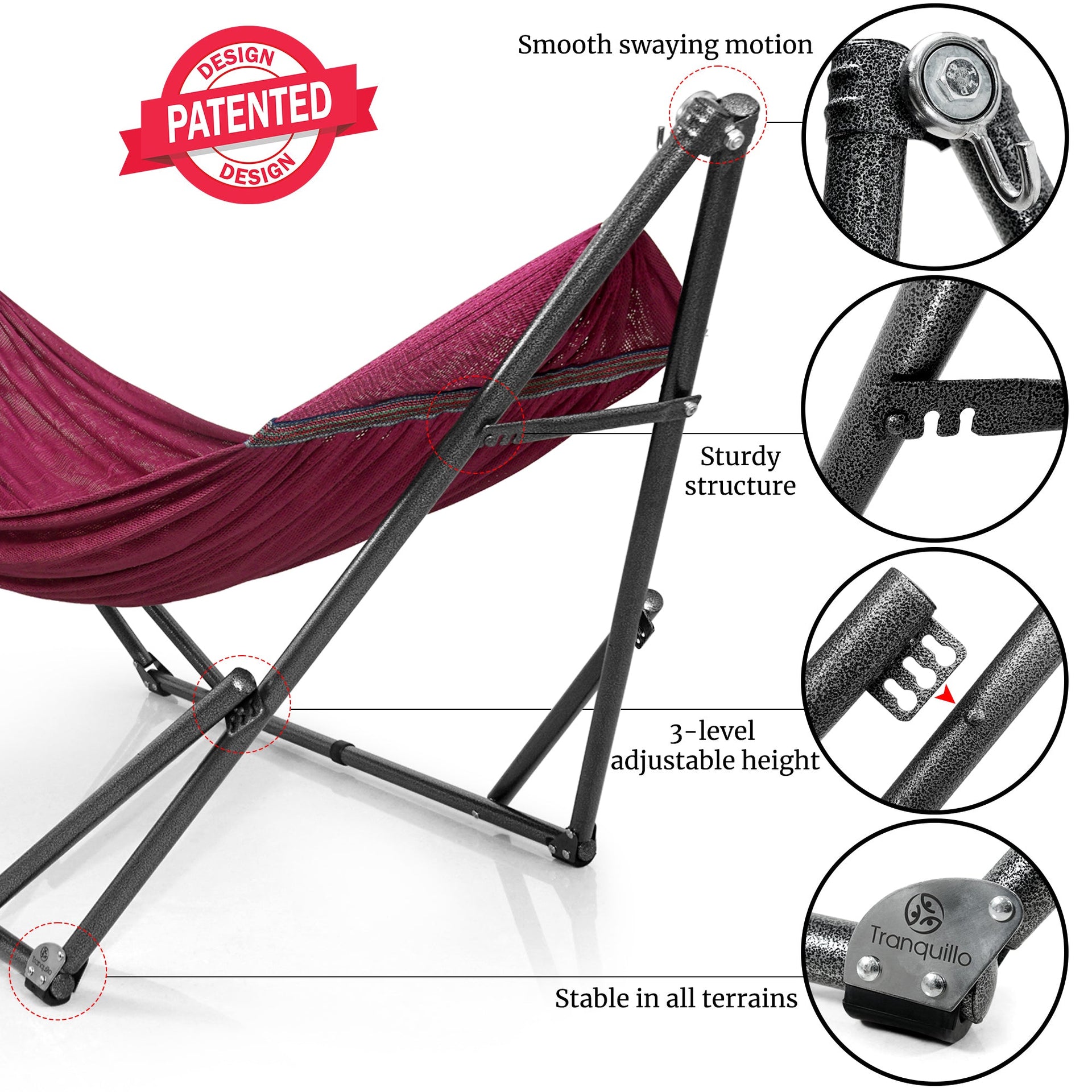 Universal Hammock With Stand Medium Size Outdoor Relaxation