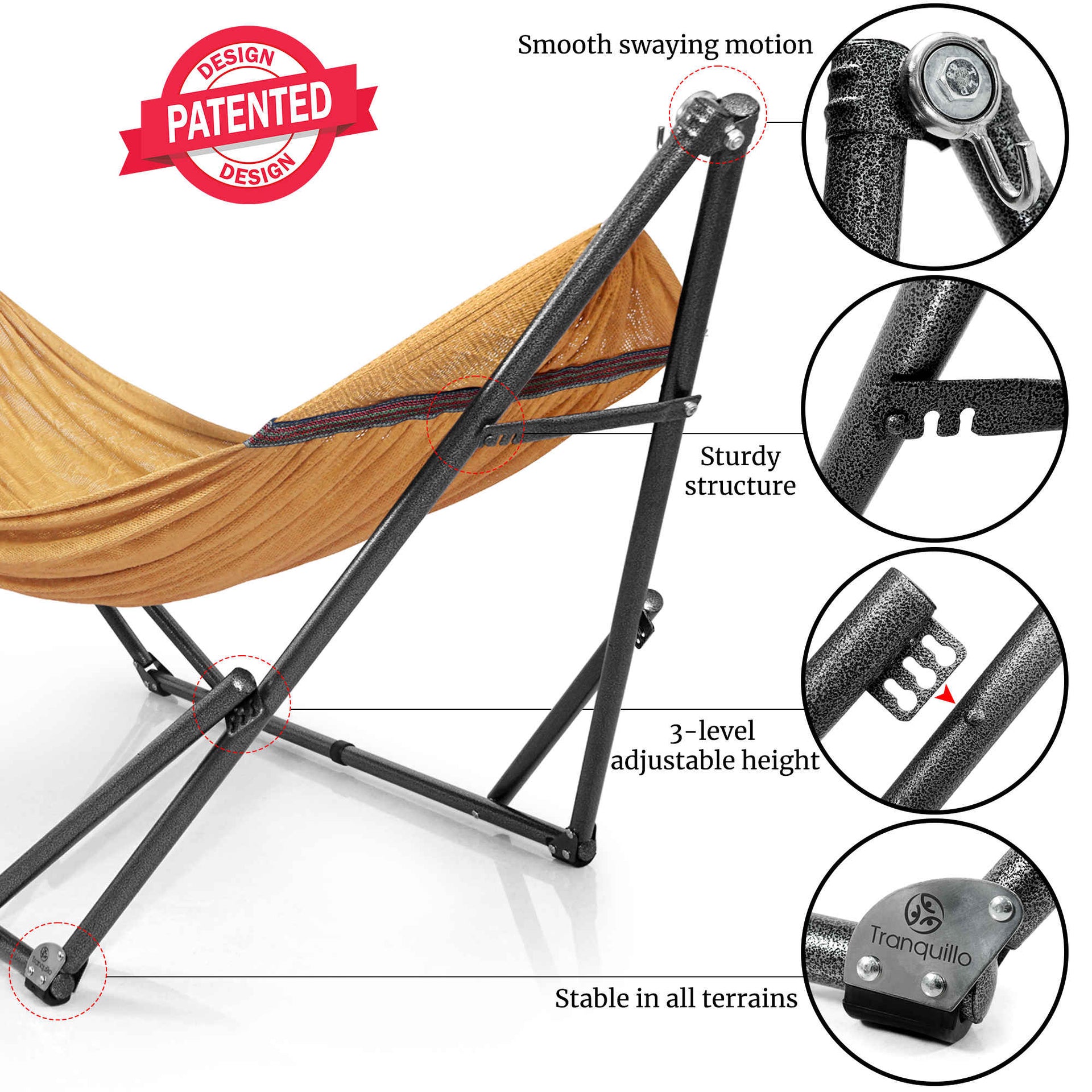 Universal Hammock With Stand Medium Size Outdoor Relaxation