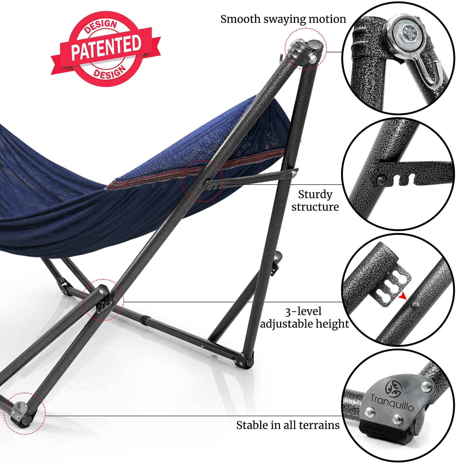 Universal Hammock With Stand Medium Size Outdoor Relaxation