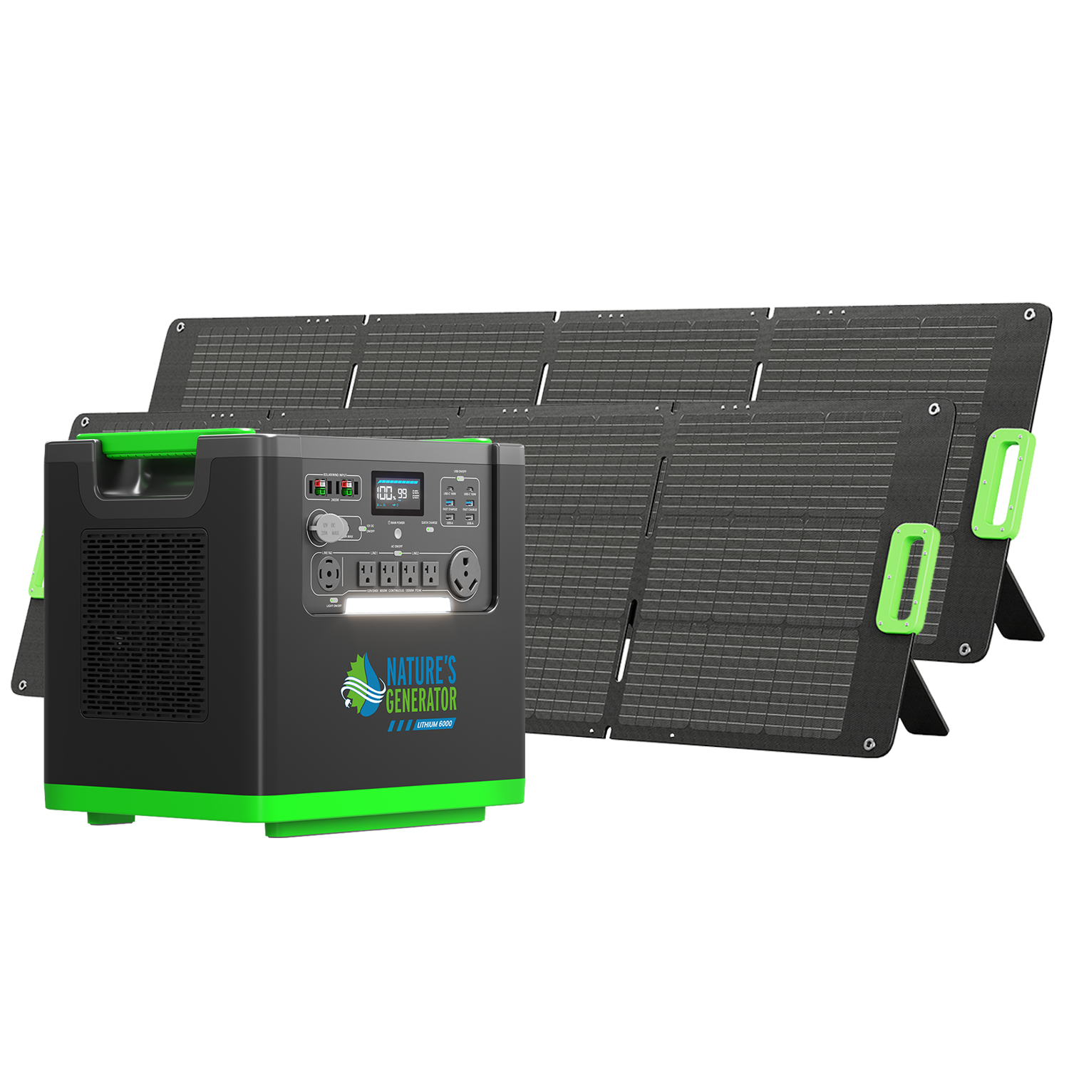 Nature's Generator Lithium 6000 with Solar Panel