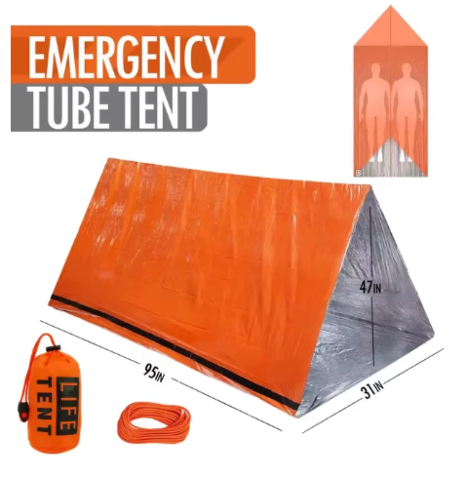 2 Person Emergency Tent Waterproof Camping Travel Shelter Outdoor Gear