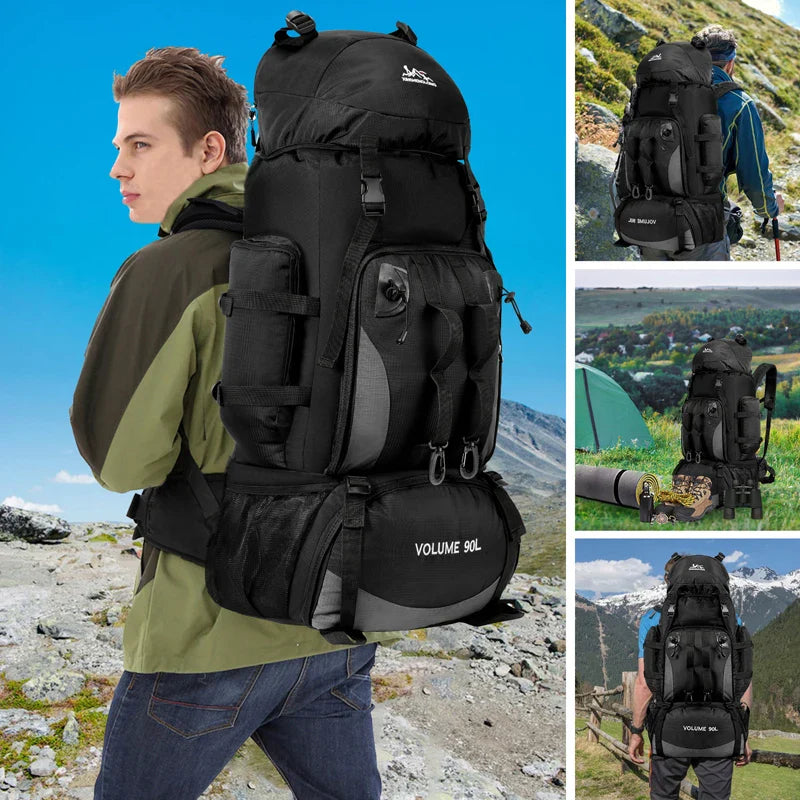 90L Waterproof Hiking Backpack Large Capacity Camping Trekking Travel Bag
