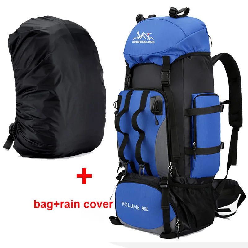 90L Waterproof Hiking Backpack Large Capacity Camping Trekking Travel Bag