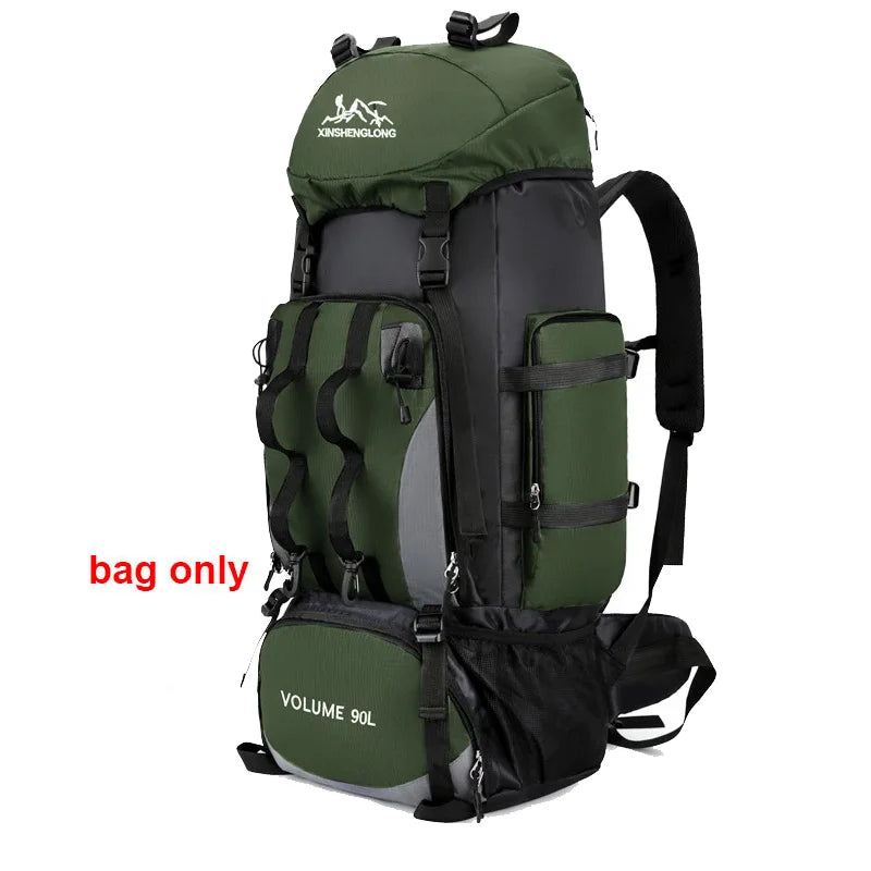 90L Waterproof Hiking Backpack Large Capacity Camping Trekking Travel Bag