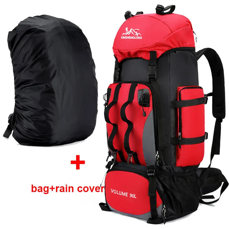 90L Waterproof Hiking Backpack Large Capacity Camping Trekking Travel Bag