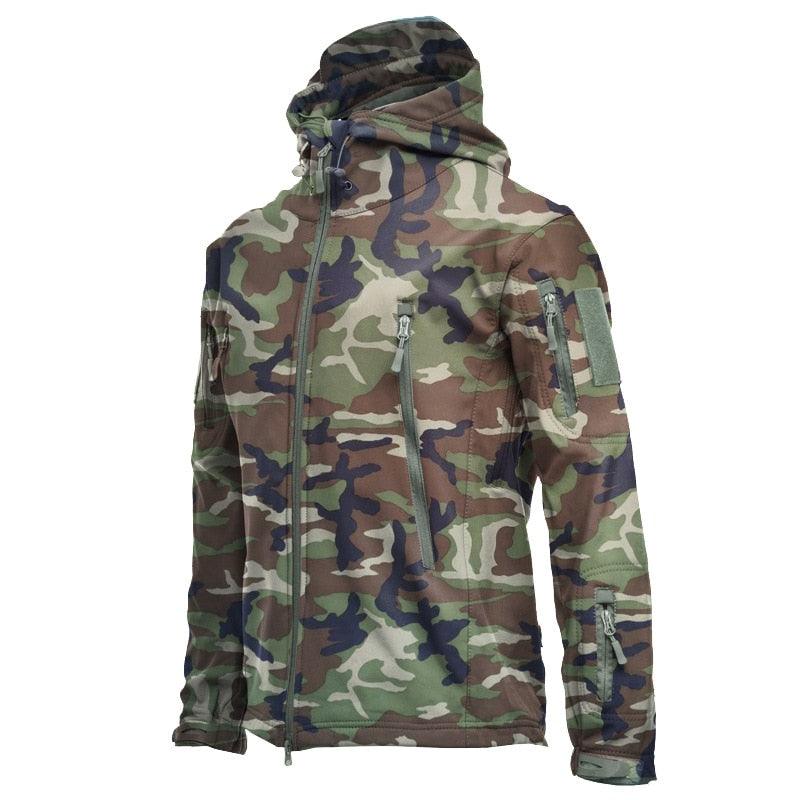 Mens Camouflage Winter Jacket Waterproof Windproof Tactical Hooded Coat