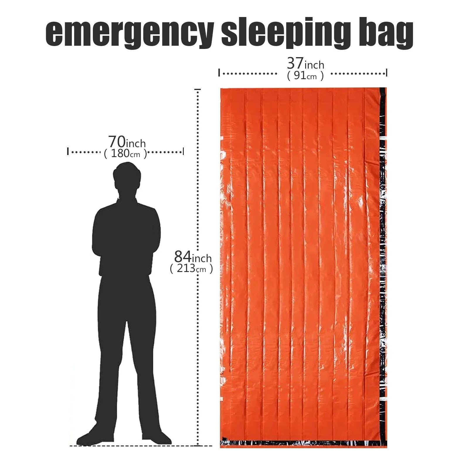 Waterproof Emergency Survival Sleeping Bag Thermal Mylar Camping Rescue Gear