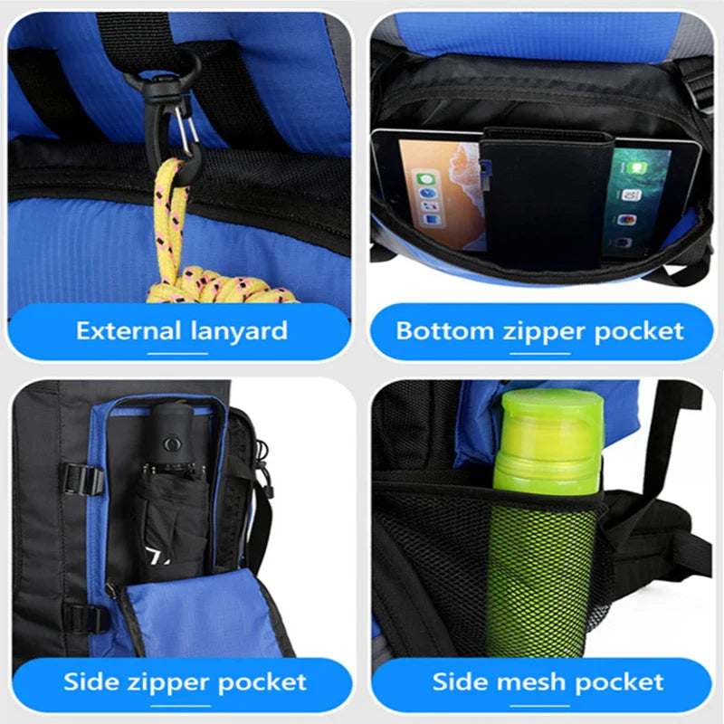 90L Waterproof Hiking Backpack Large Capacity Camping Trekking Travel Bag