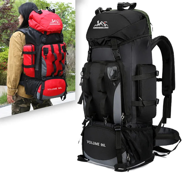 90L Waterproof Hiking Backpack Large Capacity Camping Trekking Travel Bag