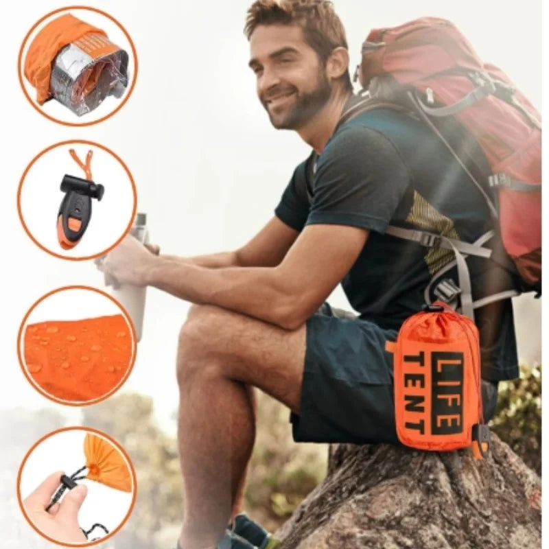 2 Person Emergency Tent Waterproof Camping Travel Shelter Outdoor Gear