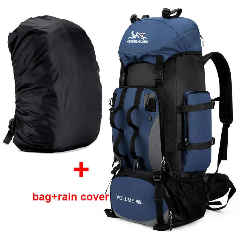 90L Waterproof Hiking Backpack Large Capacity Camping Trekking Travel Bag