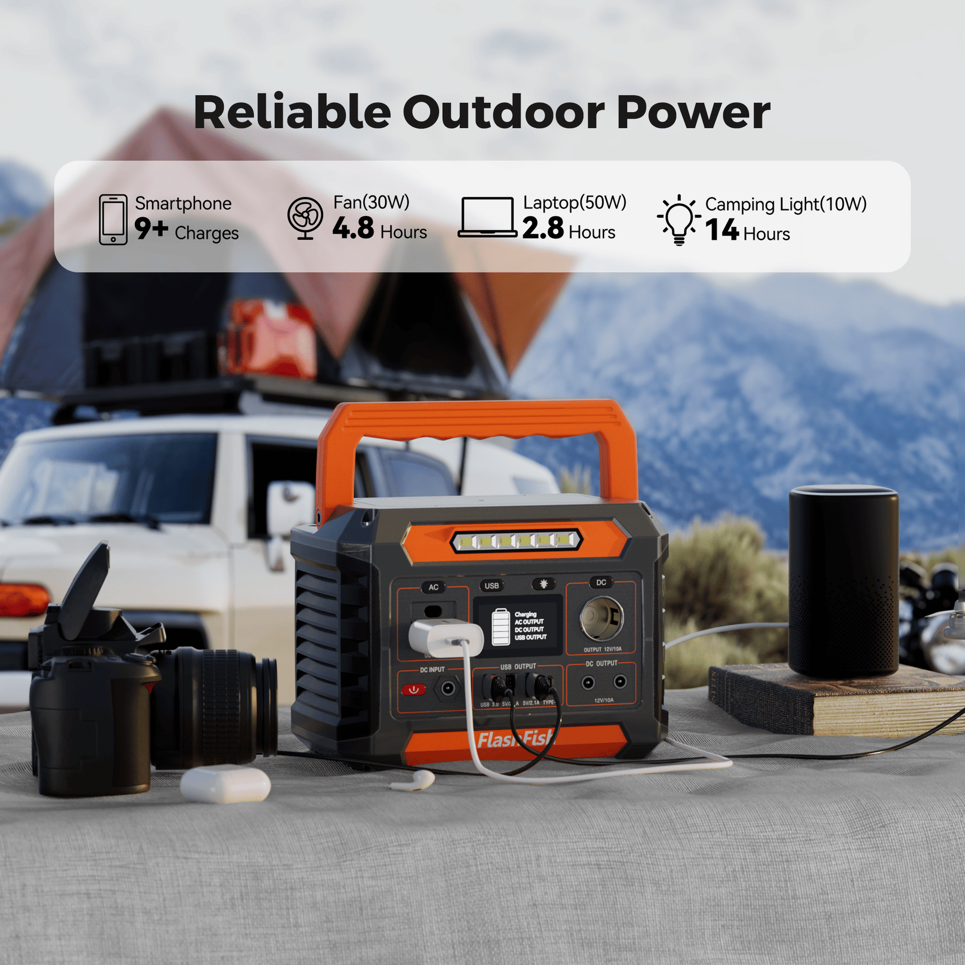 Flashfish P66A 200W Solar Generator Portable Power Station 144Wh