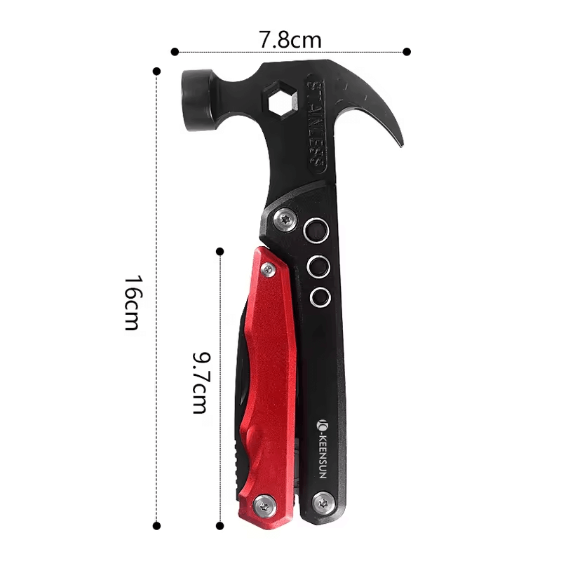Multifunction Camping Hammer Tool Stainless Steel Screwdriver Pliers Combo