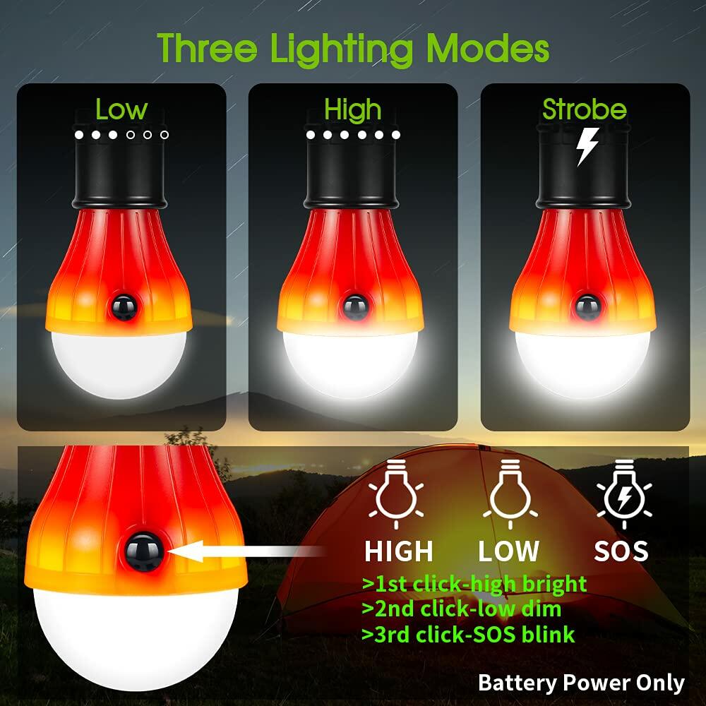 Portable LED Camping Lantern 4 Pack Emergency Light for Hiking