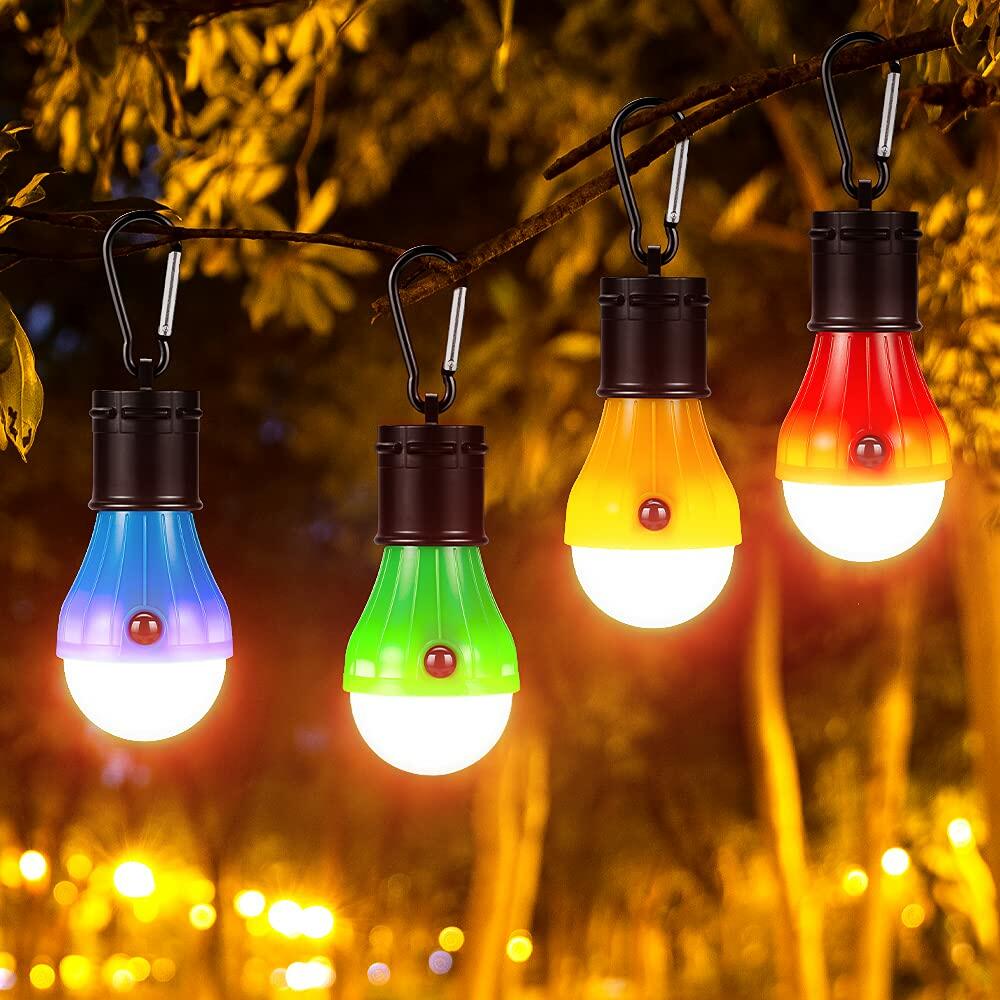 Portable LED Camping Lantern 4 Pack Emergency Light for Hiking