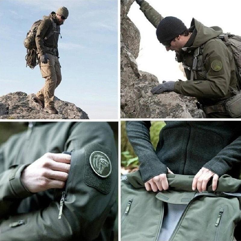 Mens Camouflage Winter Jacket Waterproof Windproof Tactical Hooded Coat