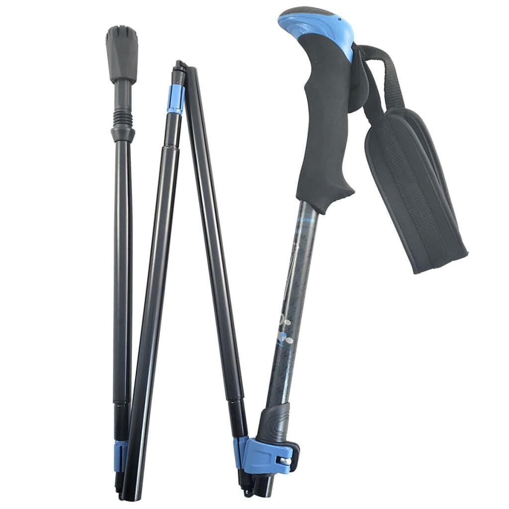 Folding Hiking Poles Travel Walking Sticks Adjustable With Bag Accessories